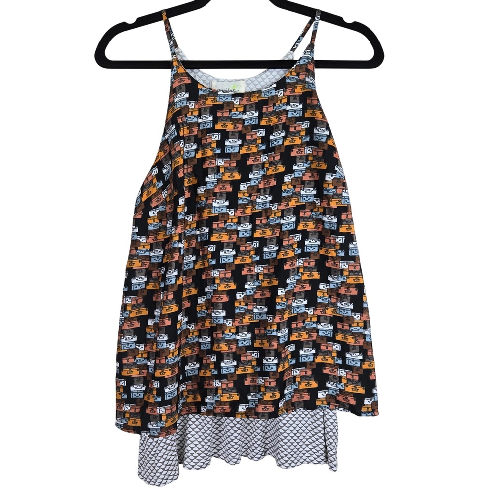 Anthropologie Porridge Womens Layered Tank Top Size Small Suitcase Novelty Boho‎